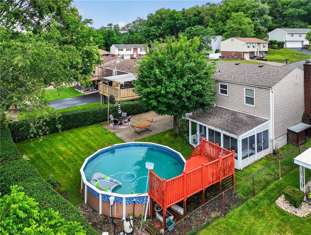 1304 Greenhill Rd Extension Pittsburgh, PA 15209 - Photo 27 of 31 an aerial view of a house with swimming pool patio and outdoor seating