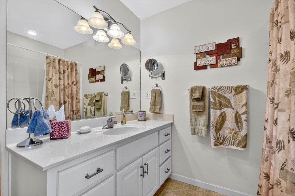 66 Westward Lane Blue Ridge, GA 30513 - Photo 23 of 34 a bathroom with a double vanity sink mirror and