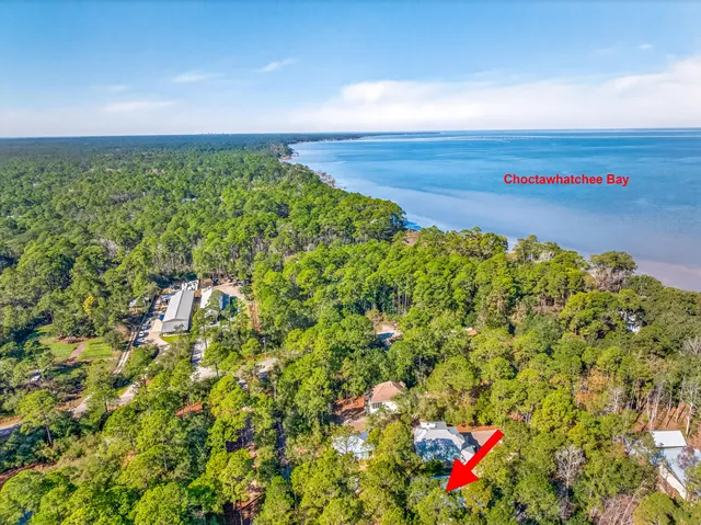 a view of a lake with a outdoor space