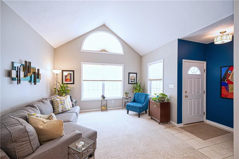 302 Saddlebrook Road Gibsonia, PA 15044 - Photo 4 of 25 Entrance to this spacious Living Room with a Cathedral Ceiling and a Gorgeous Palladium Window