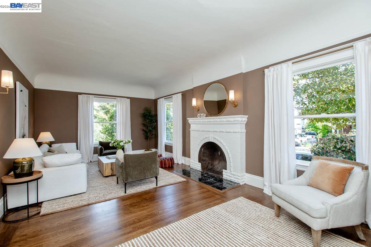 1111 Union Street Alameda, CA 94501 - Photo 13 of 57 a living room with furniture and a fireplace