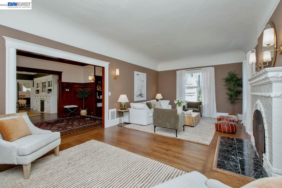 1111 Union Street Alameda, CA 94501 - Photo 14 of 57 a living room with furniture and a fireplace