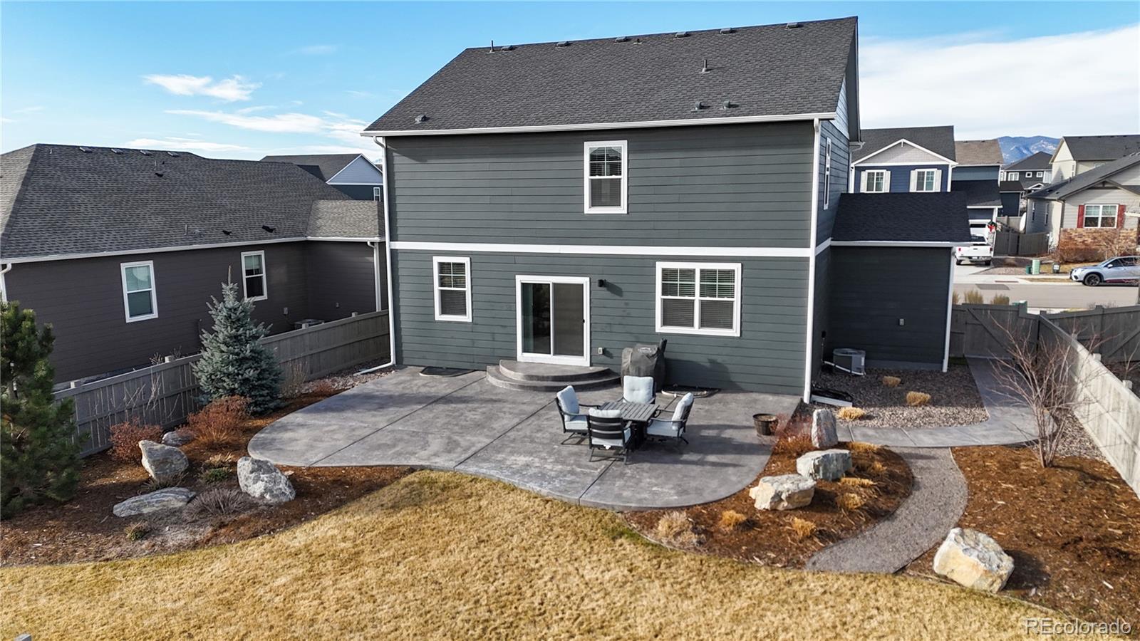 1562 Sun River Road Berthoud, CO 80513 - Photo 36 of 46 a view of a house with backyard porch and sitting area