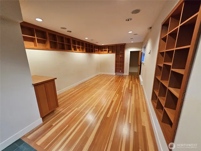 a view of wooden floor and wooden floor