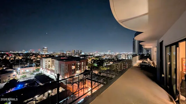 a view of a city with tall buildings