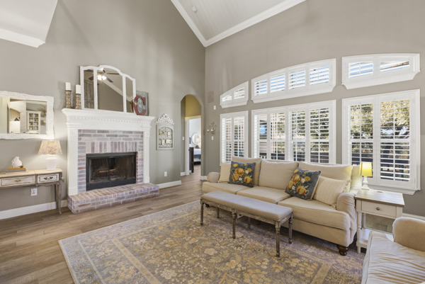 464 Monahans Drive Georgetown, TX 78628 - Photo 10 of 39 a living room with furniture and a fireplace