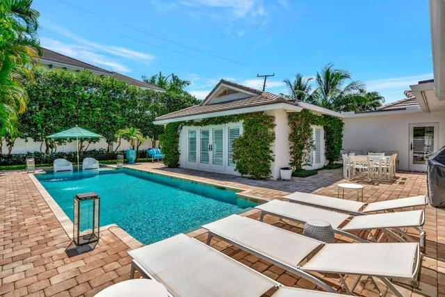 a view of a backyard with a garden