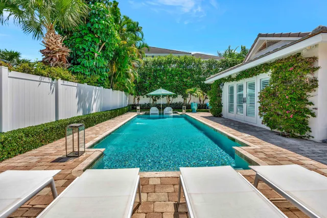 a view of a backyard with a garden