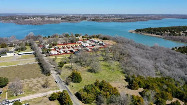 a view of a lake with a mountain view