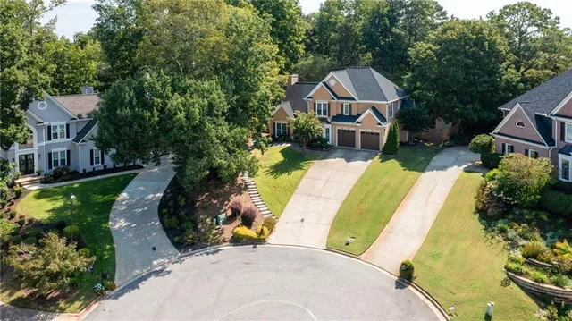 an aerial view of a house