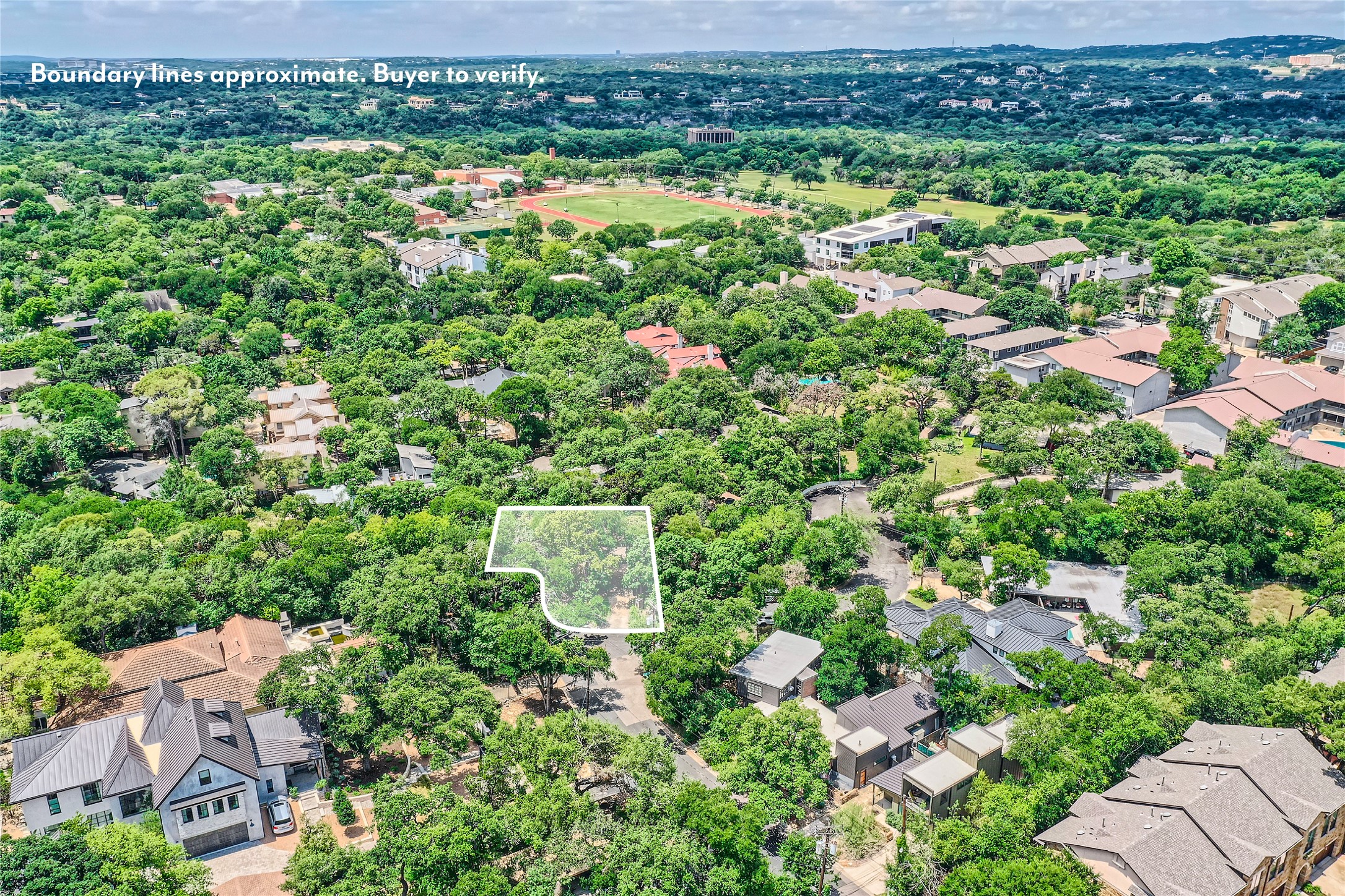 2501 Inwood Place Austin, TX 78703 - Photo 10 of 18 an aerial view of residential houses with outdoor space and trees