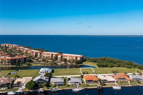 a view of a lake with houses