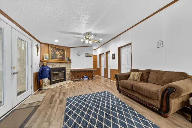 a room with a bed and a window