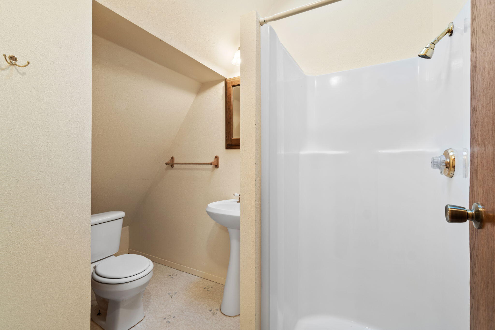 61 Kingston Road Fieldbrook, CA 95519 - Photo 31 of 48 a bathroom with a toilet and a shower