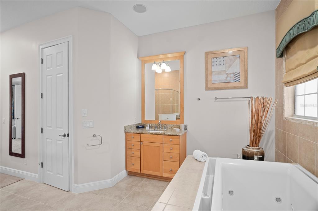 7388 Gathering Court Reunion, FL 34747 - Photo 32 of 56 a spacious bathroom with a tub sink and mirror