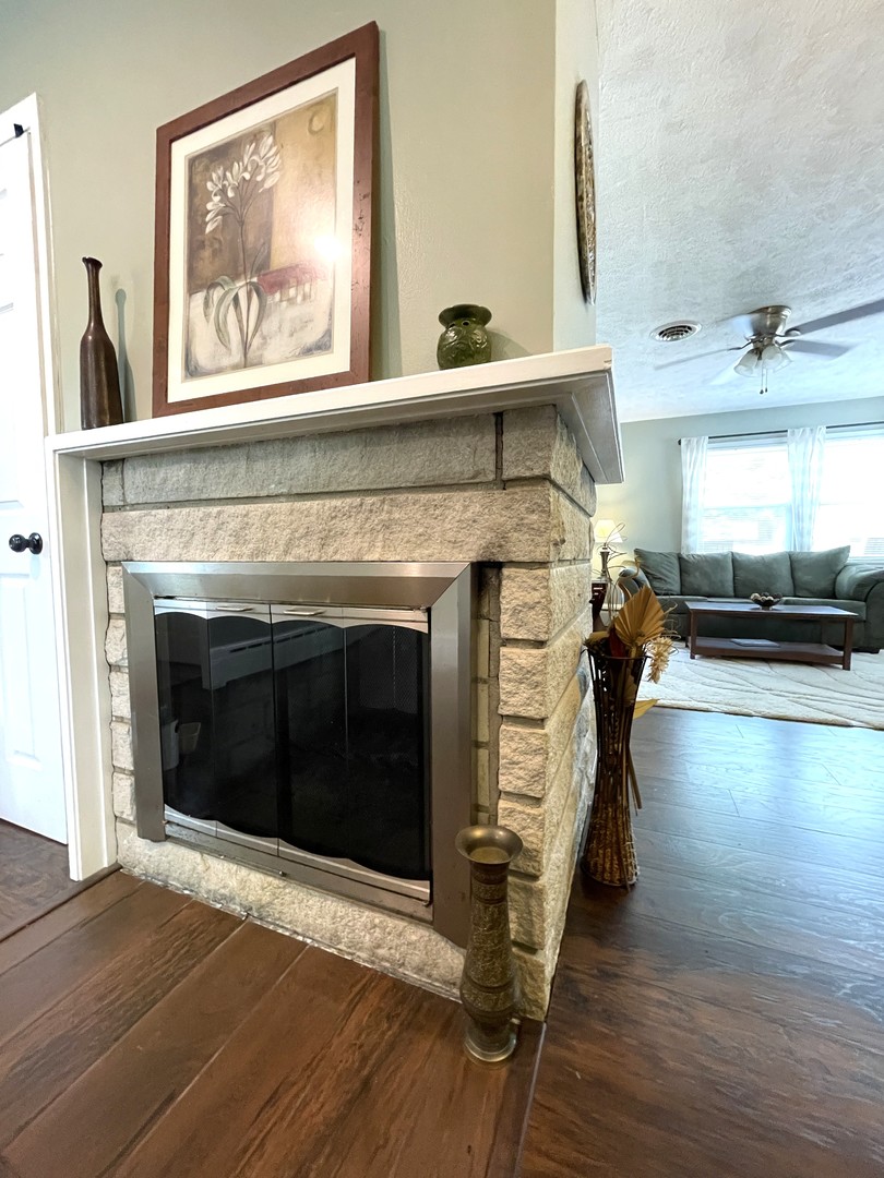 1608 Chevy Chase Drive Champaign, IL 61821 - Photo 27 of 53 a living room with furniture and a fireplace