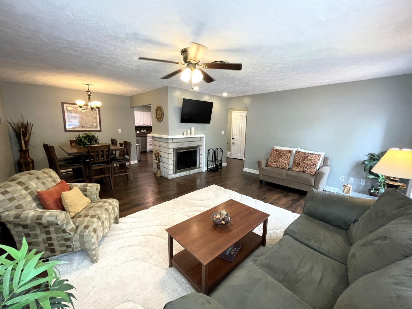 1608 Chevy Chase Drive Champaign, IL 61821 - Photo 6 of 53 a living room with furniture fireplace and a flat screen tv
