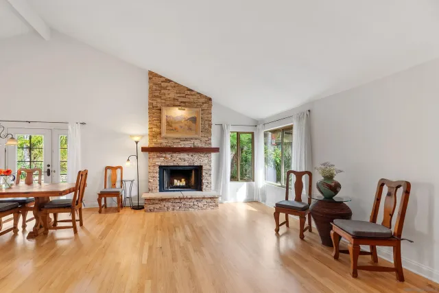 a view of a backyard with plants and a potted plant
