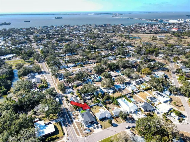 an aerial view of multiple house