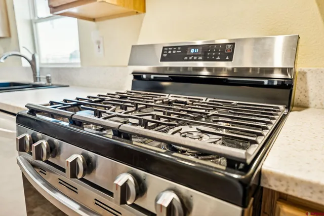 a workspace with furniture and window
