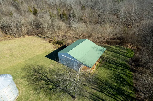 a view of a yard with trees