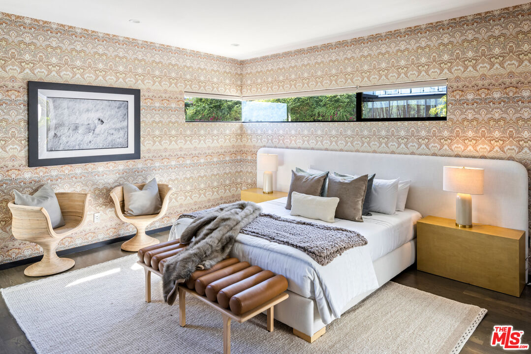 1516 North Kings Road Los Angeles, CA 90069 - Photo 22 of 45 a bedroom with a bed and a couch