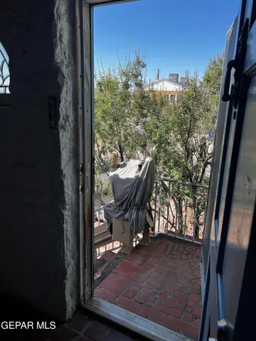 a view of a door of the house