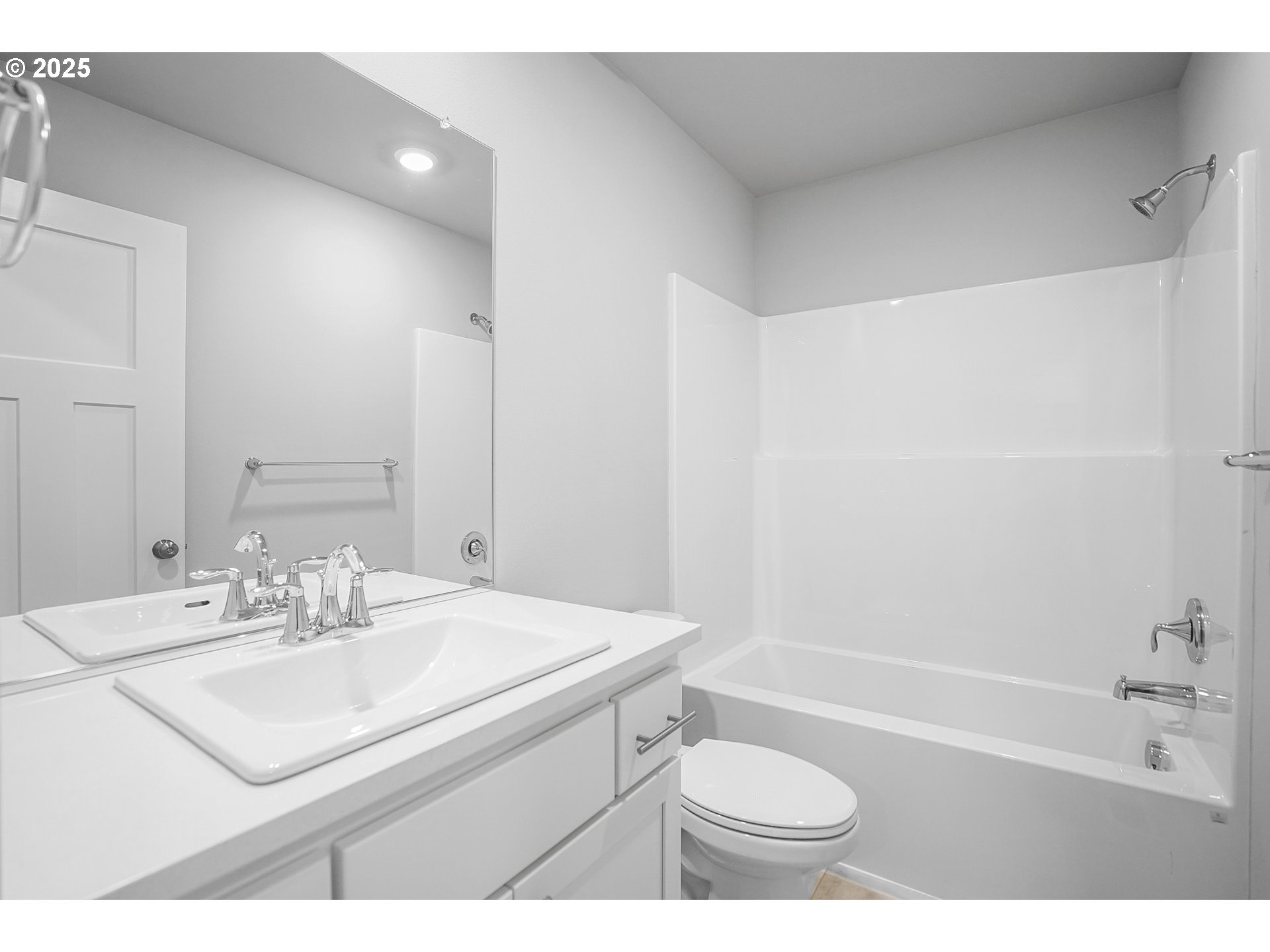 3230 Misty Lane Forest Grove, OR 97116 - Photo 26 of 33 a bathroom with a sink a toilet a mirror a vanity and shower