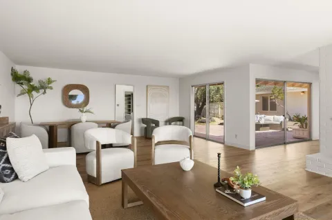 a living room with furniture