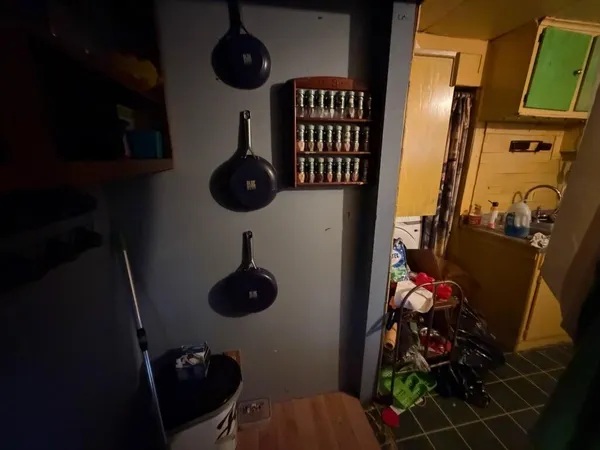 a close view of water heater room