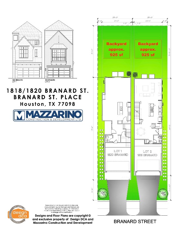 1818 Branard Street Houston, TX 77098 - Photo 2 of 47 Please be aware that these plans are the property of the architect/builder designer that designed them not DUX Realty, Mazzarino Construction or 1818 BRANARD LLC. Please be aware that these plans are the property of the architect and are protected from reproduction and sharing under copyright law. These drawing are for general information only. Measurements, square footages and features are for illustrative marketing purposes. All information should be independently verified.