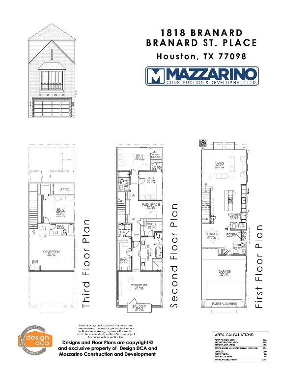 1818 Branard Street Houston, TX 77098 - Photo 3 of 47 Please be aware that these plans are the property of the architect/builder designer that designed them not DUX Realty, Mazzarino Construction or 1818 BRANARD LLC. Please be aware that these plans are the property of the architect and are protected from reproduction and sharing under copyright law. These drawing are for general information only. Measurements, square footages and features are for illustrative marketing purposes. All information should be independently verified.