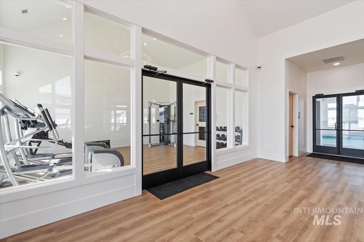 752 South Calhoun Lane Star, ID 83669 - Photo 41 of 45 Exercise room featuring french doors and recessed lighting