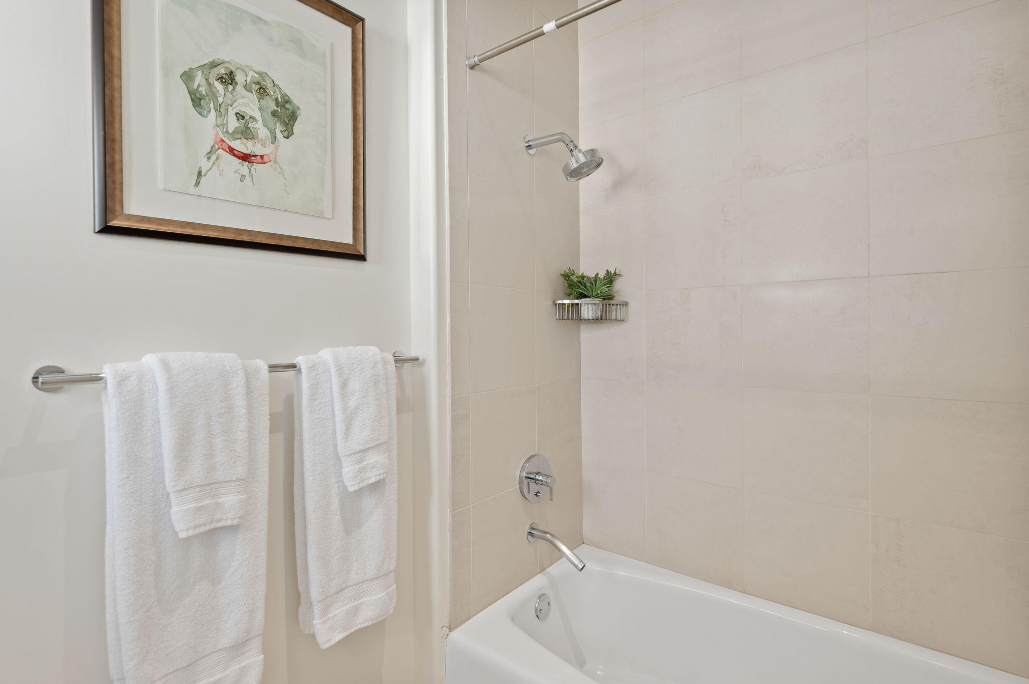 18 West Victoria Street, Unit 303 Santa Barbara, CA 93101 - Photo 24 of 42 a bathroom with a shower and a bath tub