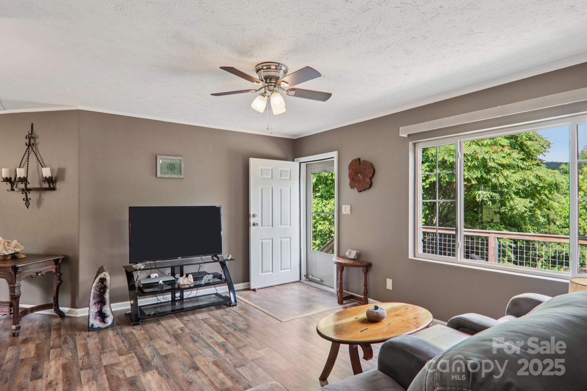 1282 Spicer Cove Road Hendersonville, NC 28792 - Photo 13 of 42 a living room with furniture and a flat screen tv