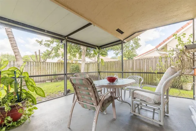 a view of an outdoor sitting area