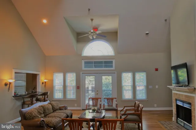 a view of a swimming pool with a yard