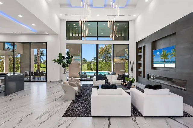 a view of a swimming pool with a patio