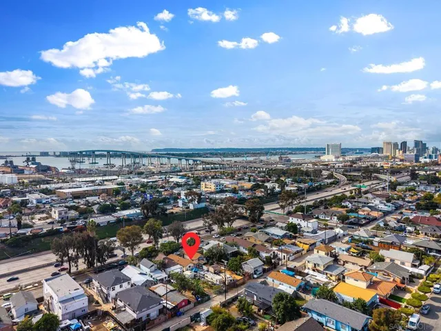 an aerial view of a city