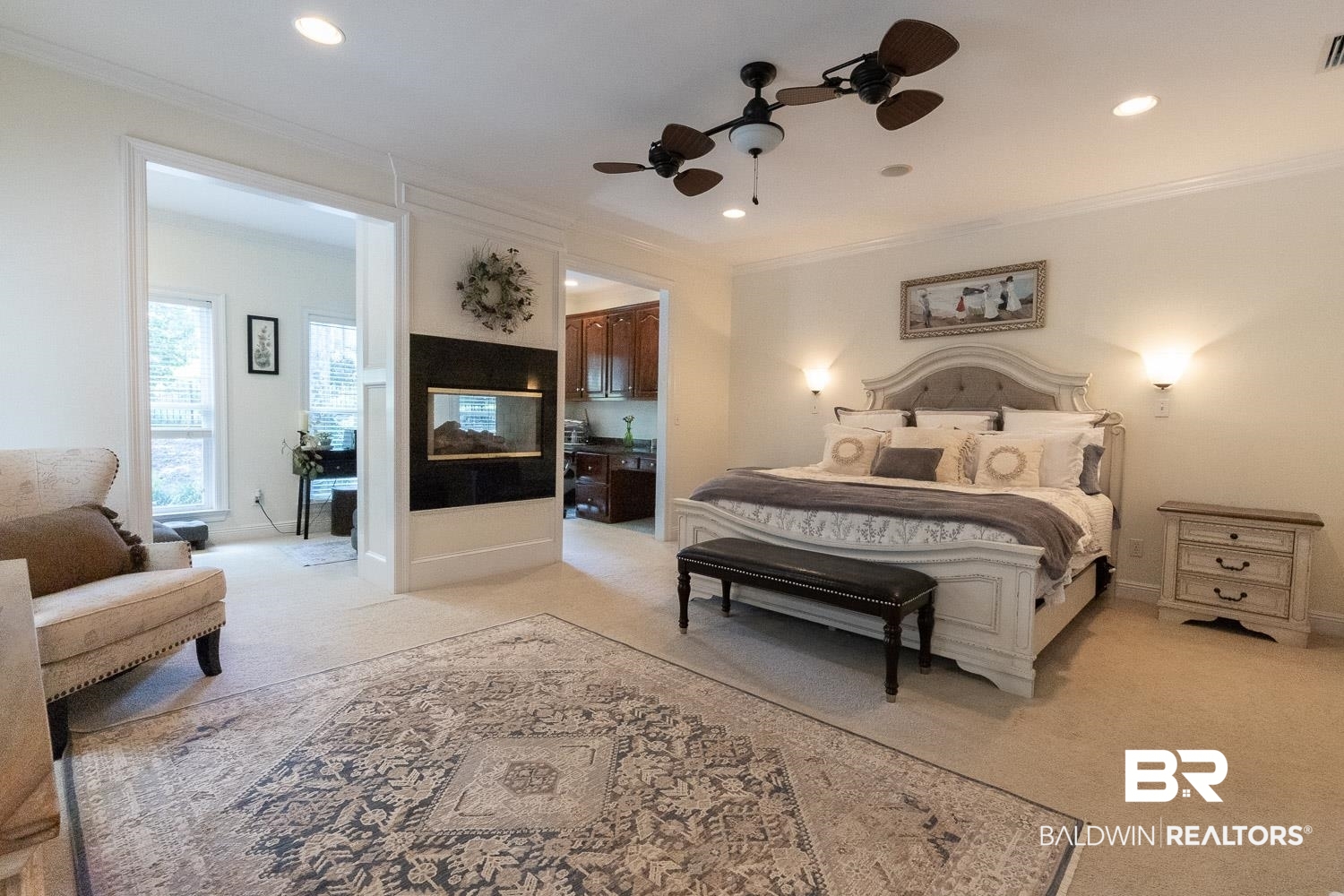 153 Old Mill Road Fairhope, AL 36532 - Photo 16 of 40 Primary Bedroom with Fireplace