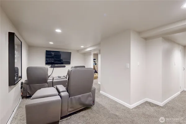 a living room with furniture