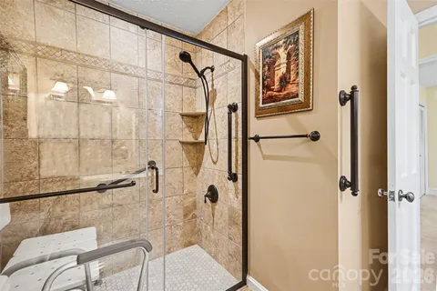 a bathroom with a shower
