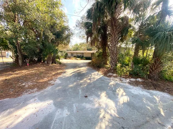 a view of backyard with green space