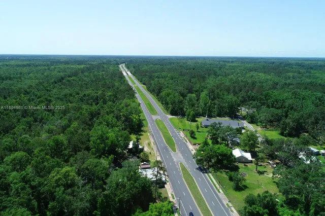a view of a yard with a tree