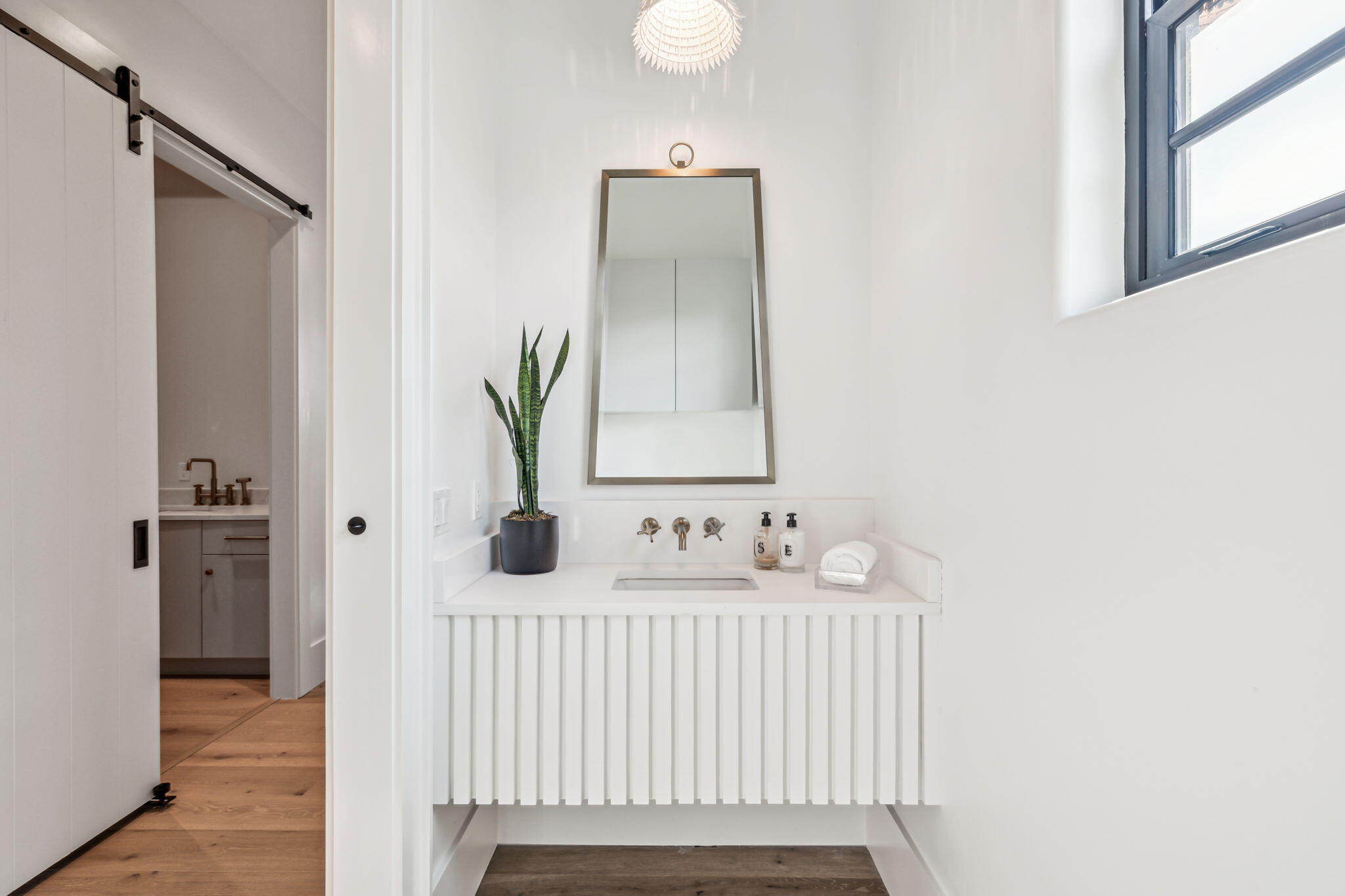 11 Sundew Pl Inlet Beach Inlet Beach, FL 32461 - Photo 15 of 51 a bathroom with a sink and a mirror