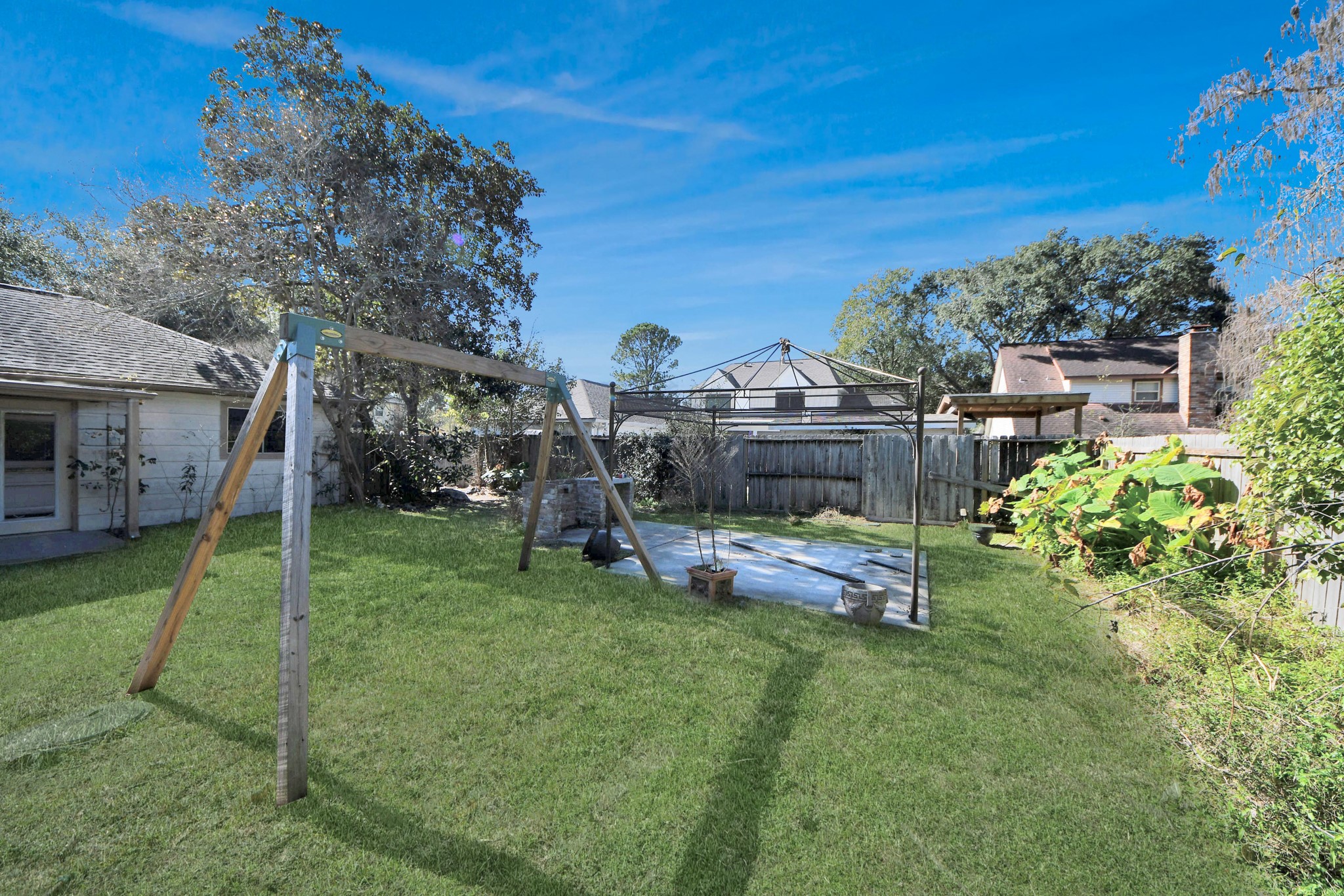 5003 Chantry Drive Houston, TX 77084 - Photo 47 of 49 a view of a backyard with furniture and a slide