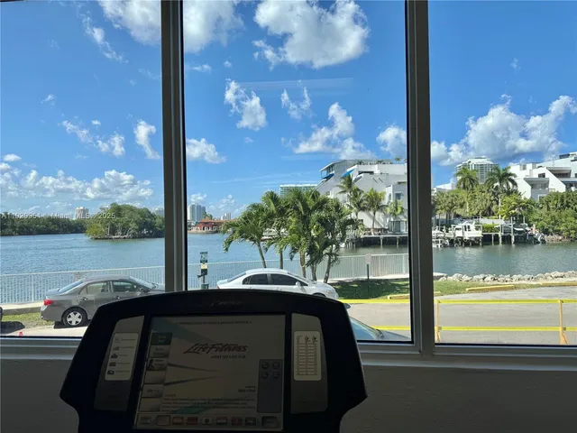 a view of a balcony with lake view