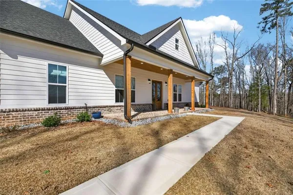 a front view of a house