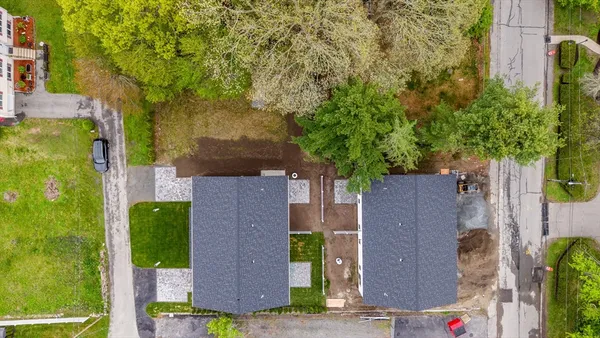 an aerial view of a house