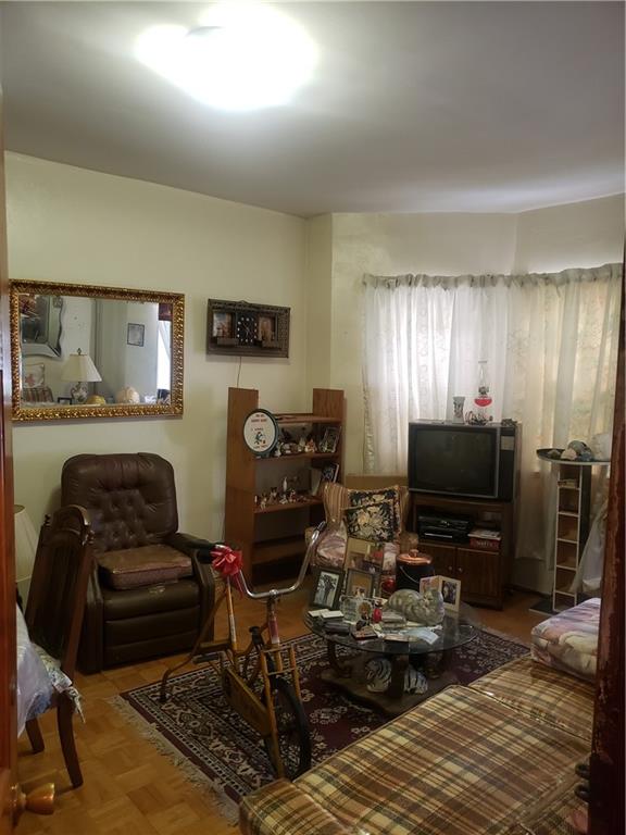 3022 Clarendon Road Brooklyn, NY 11226 - Photo 3 of 6 a living room with furniture a flat screen tv and a window